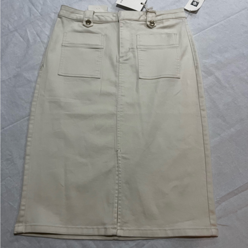 Anne Klein Cream Midi Skirt Y2K